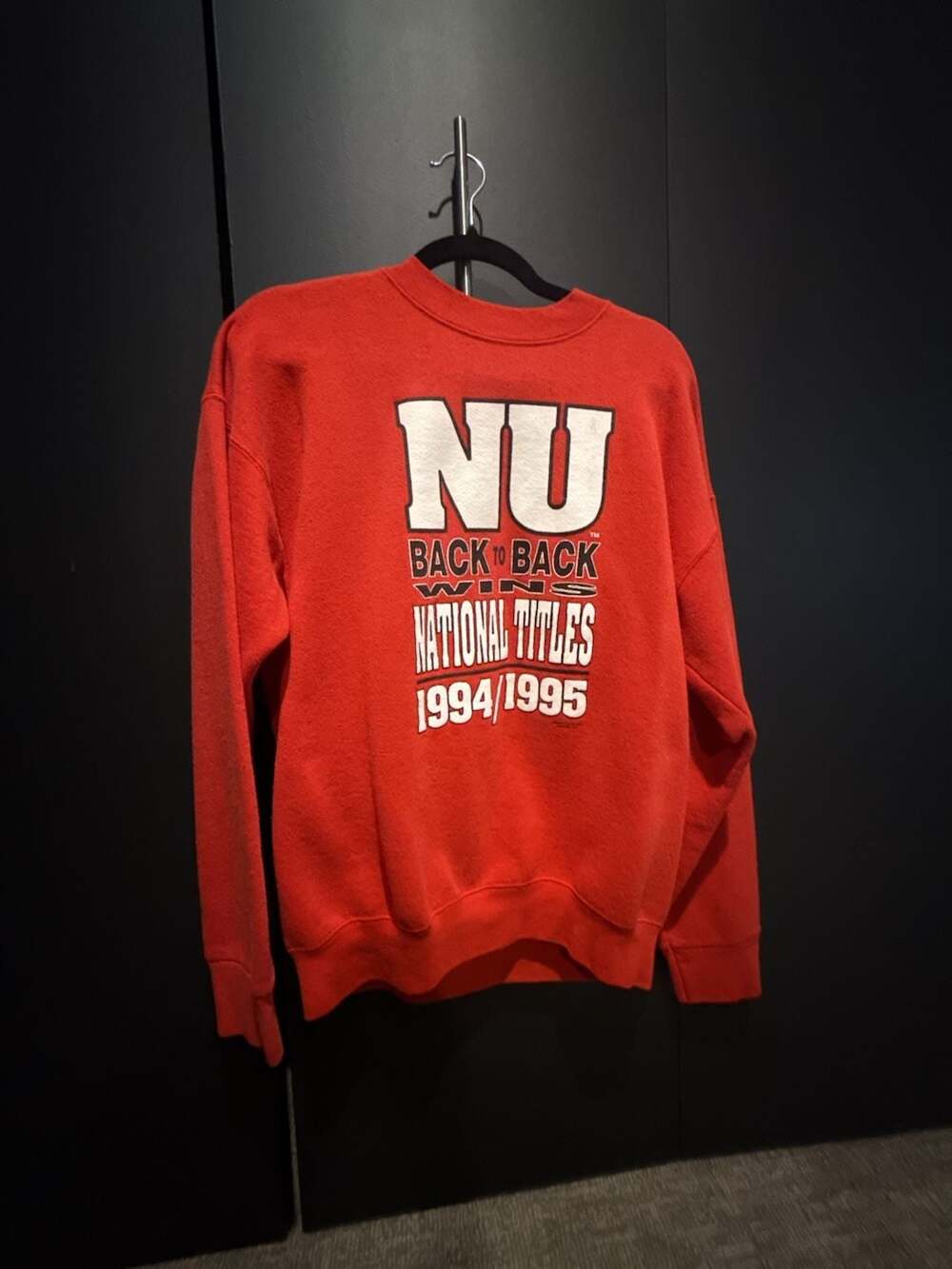 Vintage 90s Nebraska Cornhuskers NU Back to Back National Titles 1994/1995 Sweat